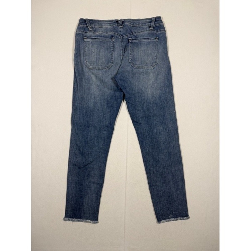 Democracy Seamless Ankle Skimmer Jeans Blue Distressed Raw Hem Size 6 B17560HSM - Picture 4 of 10